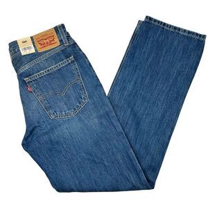 Levi's Women's 27 Low Pro Straight Jeans Blue Distressed Ripped Knees‎ Mid Rise